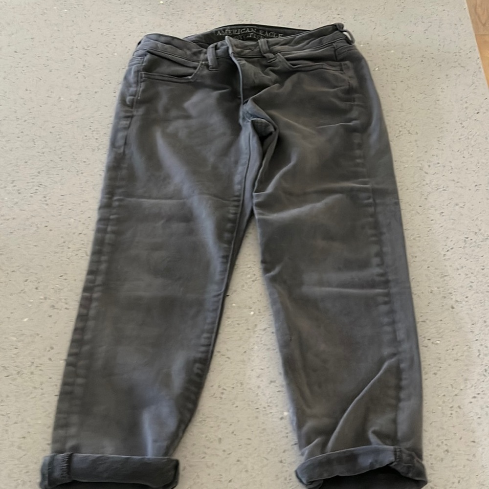 Grey crop jeans from American Eagle